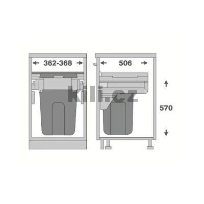 Odpadkov� ko� Elegance, 35 l, �ed� plast, 1007115602