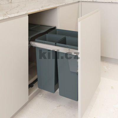 Odpadkov� 3-ko� v�suvn� Komfort K60, antracit, 1007014602