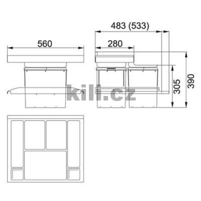 Odpadkov� ko� Trolley Vario 60 - 1x18l,2x8l
