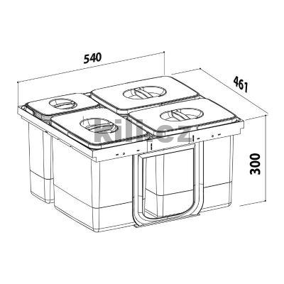 Odpadkov� ko� Jazz 600 3x15l + 1x7l