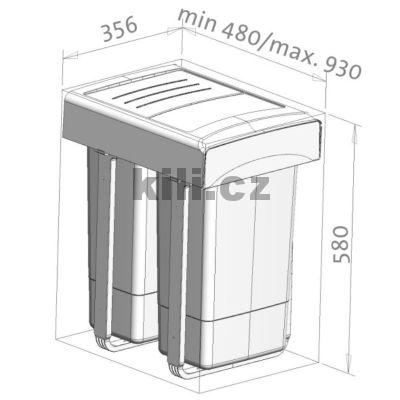 Odpadkov� ko� MEGA 45 - 2x26l, vestavn�