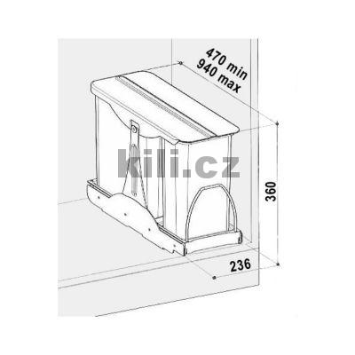 Odpadkov� ko� PATTY 30 - 1x8l, 1x16l, vestavn�