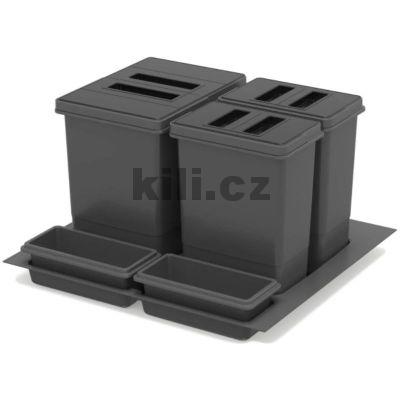 V�ce informac� o v�robku Odpadkov� ko� PRACTIKO 600 - 1x15l, 2x7l, 2x miska, do z�suvky