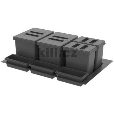 V�ce informac� o v�robku Odpadkov� ko� PRACTIKO 800 - 2x12l, 2x5l, 3x miska, do z�suvky