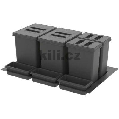 V�ce informac� o v�robku Odpadkov� ko� PRACTIKO 800 - 2x15l, 2x7l, 3x miska, do z�suvky