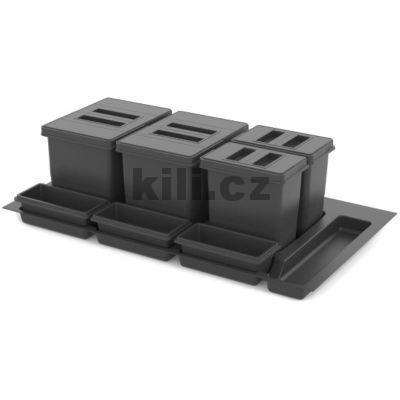 V�ce informac� o v�robku Odpadkov� ko� PRACTIKO 900 - 2x12l, 2x5l, 3x miska, do z�suvky