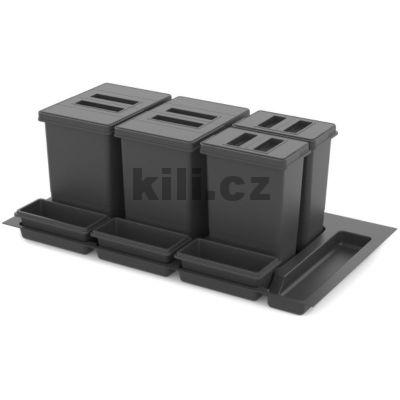 V�ce informac� o v�robku Odpadkov� ko� PRACTIKO 900 - 2x15l, 2x7l, 3x miska, do z�suvky