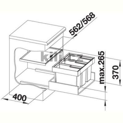 Odpadkov� ko� Flexon II 60/3 3x15l