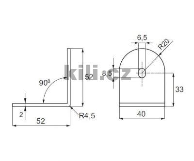 Kov�n� pro WC boxy - nerez 40x33 mm