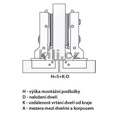 Z�v�s KILI CHILLI - CLIP polonalo�en� s tlumen�m 105� na vrut + podlo�ka