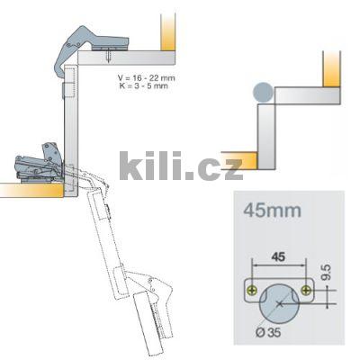 TI-Z�v�s S-type pro skl�dan� dve�e na vrut rozte� 45 mm