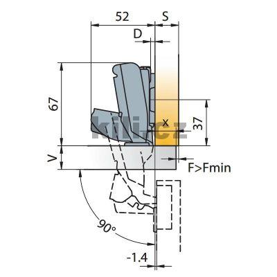 TI-Z�v�s S-type 165�nalo�en� na vrut rozte� 45 mm