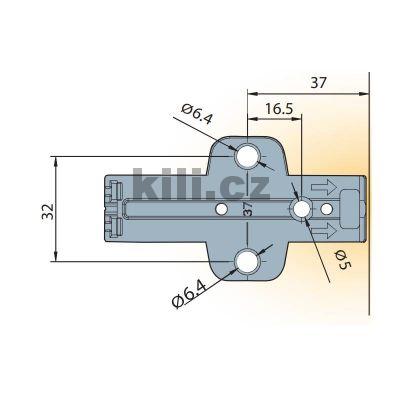 TI-Vyhazova� PUSH LATCH + p��m� podlo�ka sada