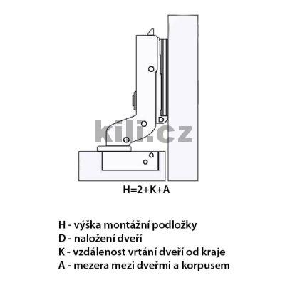 Z�v�s KILI CHILLI - CLIP vlo�en� s tlumen�m 105� na vrut + 3D podlo�ka