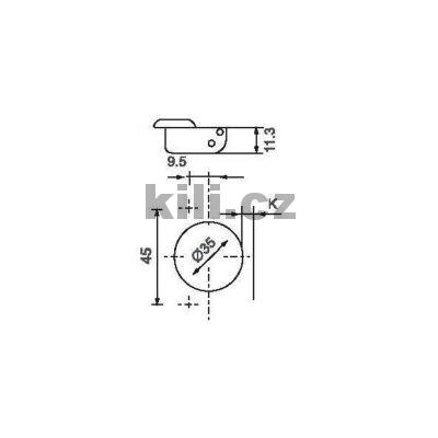 Z�v�s KILI CHILLI - CLIP pro slep� �hel s tlumen�m 90� na vrut + podlo�ka