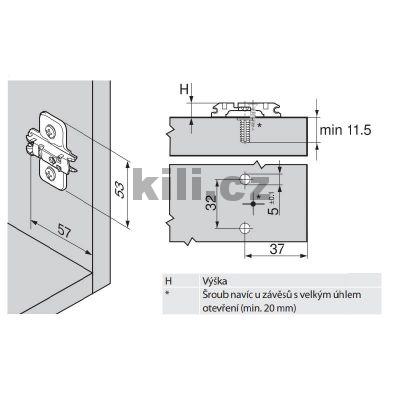 Mont�n� podlo�ka k��ov� clip 0 mm expando