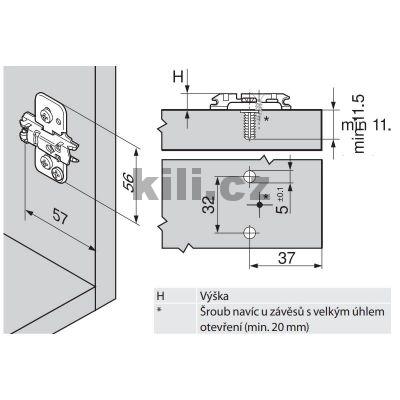 Mont�n� podlo�ka 3D k��ov� clip nikl 0 mm expando