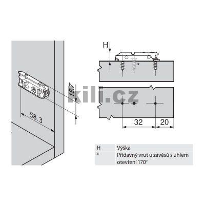 Mont�n� podlo�ka 3D p��m� clip nikl 3 mm na vrut