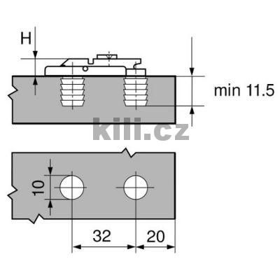 Mont�n� podlo�ka 3D p��m� clip 0 mm k zalisov�n�