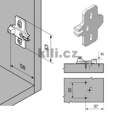 Mont�n� podlo�ka Modul k��ov� 0 mm na vrut