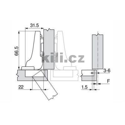 Z�v�s CLIP top polonalo�en� 120� bez pru�iny na vrut
