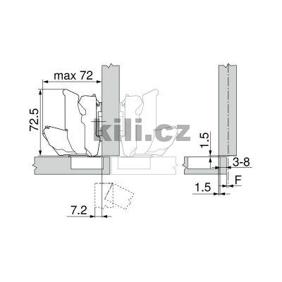 Z�v�s CLIP top polonalo�en� �ern� onyx 155� s tlumen�m inserta