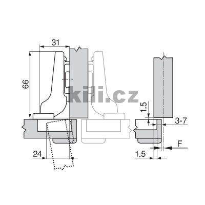 Z�v�s CLIP top polonalo�en� siln� dve�e �ern� onyx  95� s tlumen�m na vrut