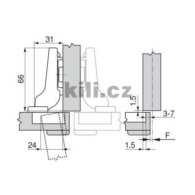 Z�v�s CLIP top polonalo�en� siln� dve�e 95� s tlumen�m na vrut