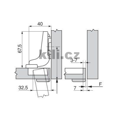 Z�v�s CLIP top vlo�en� siln� dve�e �ern� onyx 95� s tlumen�m na vrut