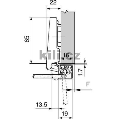 Z�v�s CLIP top nalo�en� ALU r�me�ek 95� s pru�inou na vrut