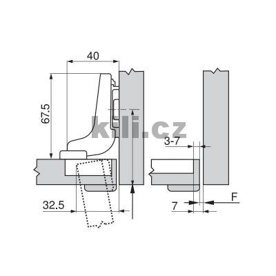 Z�v�s CLIP top vlo�en� siln� dve�e 95� s pru�inou na vrut