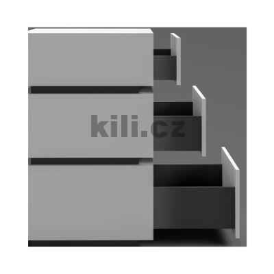 Kompletn� z�suvka AXIS PRO antracit 68 mm 500 mm plnov�suv 40 kg Push to open, Slim
