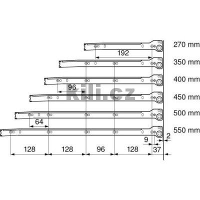 Z�suvka Metabox ��ste�n� v�suv kr�mov� b�l� "H" 400 mm