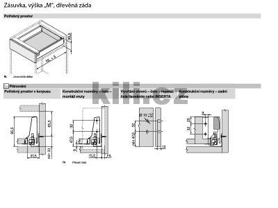 Kompletn� z�suvka TANDEMBOX Antaro b�l� "M" 550 mm 30 kg s tlumen�m