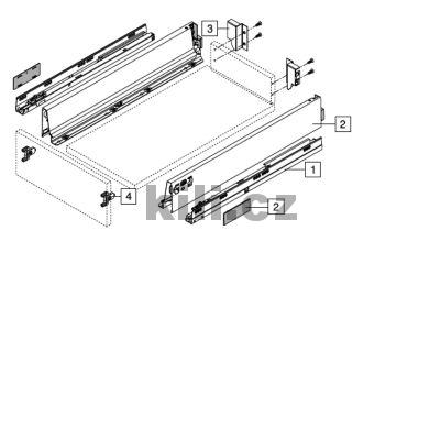 Kompletn� z�suvka TANDEMBOX Antaro b�l� "M" 600 mm 65 kg s tlumen�m