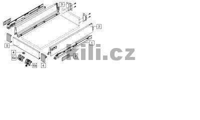 Kompletn� vnit�n� z�suvka TANDEMBOX Antaro �ed� "M" 650 mm 65 kg s tlumen�m