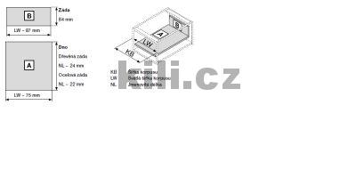 Kompletn� vnit�n� z�suvka TANDEMBOX Antaro b�l� "M" 450 mm 30 kg s tlumen�m