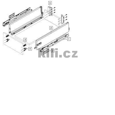 Kompletn� z�suvka TANDEMBOX Antaro b�l� "K" 300 mm 30 kg s tlumen�m