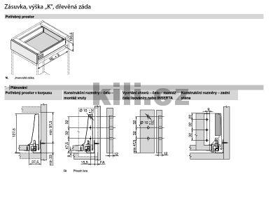 Kompletn� z�suvka TANDEMBOX Antaro b�l� "K" 650 mm 65 kg s tlumen�m