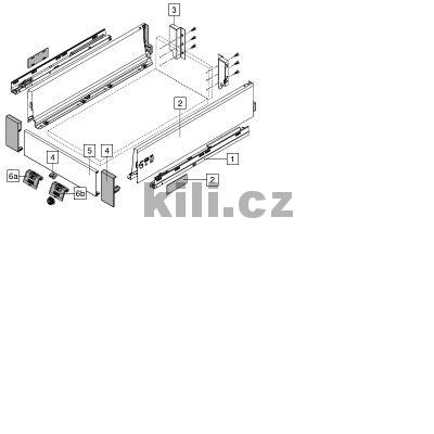 Kompletn� vnit�n� z�suvka TANDEMBOX Antaro b�l� "K" 300 mm 30 kg s tlumen�m