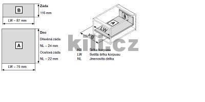 Kompletn� vnit�n� z�suvka TANDEMBOX Antaro b�l� "K" 600 mm 65 kg s tlumen�m