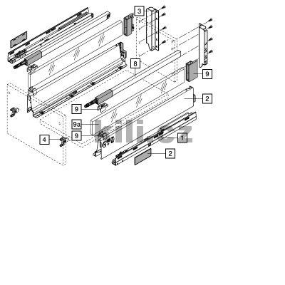Kompletn� z�suvka TANDEMBOX Antaro �ed� "C" 350 mm 30 kg s tlumen�m