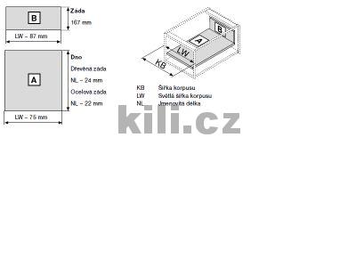 Kompletn� z�suvka TANDEMBOX Antaro �ed� "C" 600 mm 65 kg s tlumen�m