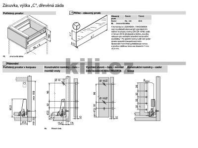 Kompletn� z�suvka TANDEMBOX Antaro b�l� "C" 400 mm 30 kg s tlumen�m