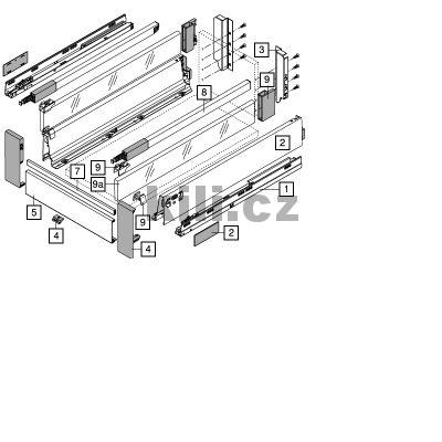 Kompletn� vnit�n� z�suvka TANDEMBOX Antaro b�l� "C" 400 mm 30 kg s tlumen�m