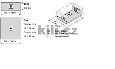 Kompletn� z�suvka TANDEMBOX Antaro �ed� "D" 650 mm 65 kg s tlumen�m