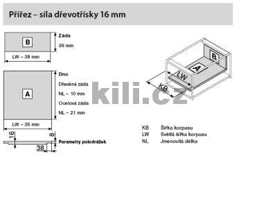 Kompletn� z�suvka LEGRABOX karbon �ern� "N" 500 mm 40 kg s tlumen�m