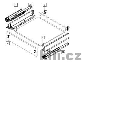 Kompletn� z�suvka LEGRABOX nerez "M" 500 mm 40 kg s tlumen�m