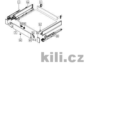 Kompletn� vnit�n� z�suvka LEGRABOX �ern� "M" 350 mm 40 kg s tlumen�m