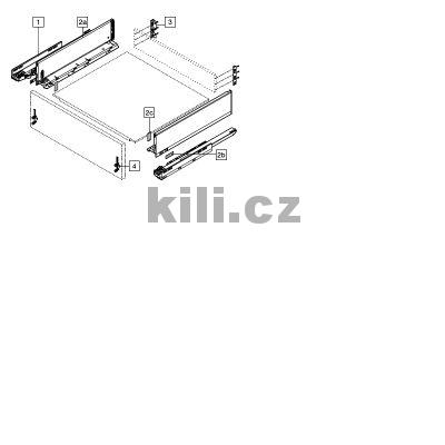 Kompletn� z�suvka LEGRABOX b�l� "K" 400 mm 40 kg s tlumen�m
